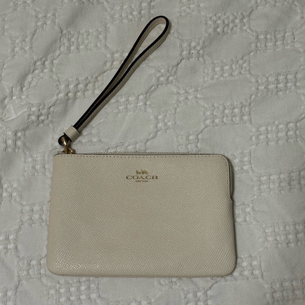 Coach Ivory Wristlet with Strap
